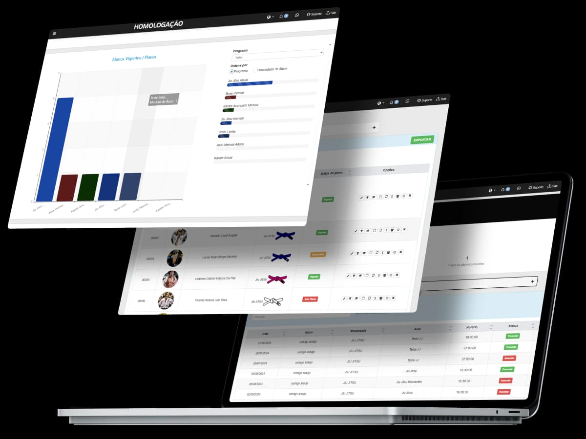 Tela do gestor do DojoApp